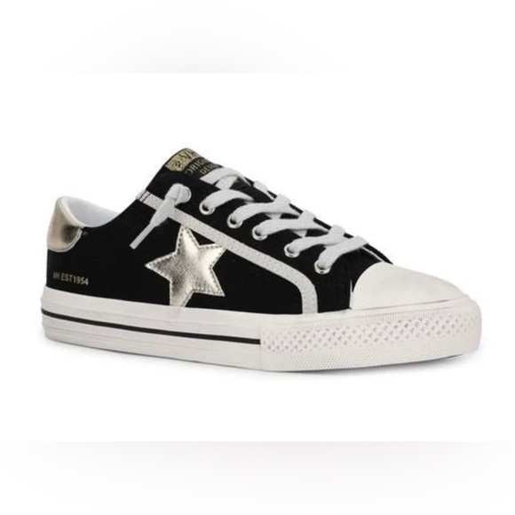 Vintage Havana Shoes - Vintage Havana Women’s Alive- Black Gold Multi Sneakers with Silver Star
